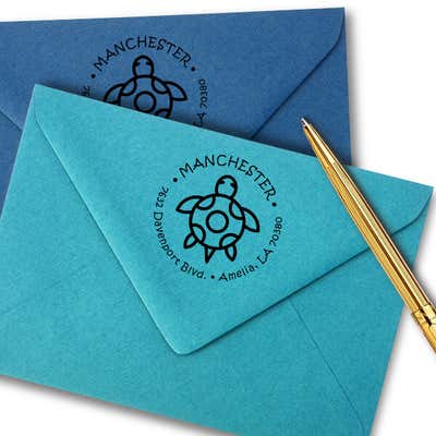 Turtle Return Address Stamp - alternate view