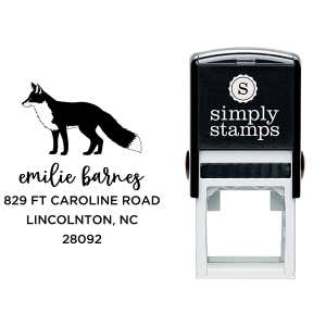 Red Fox Custom Animal Return Address Stamp Body and Design