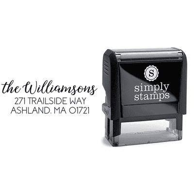 Williamson Script Return Address Stamp - alternate view
