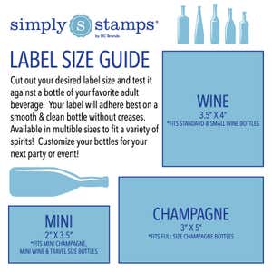The custom wine label is available in multiple sizes