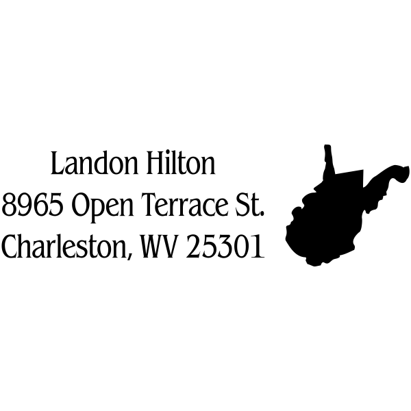 West Virginia Custom Address Stamp