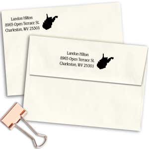 West Virginia Return Address Stamp Imprint Example