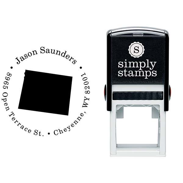 Wyoming Round Address Stamp Body and Design