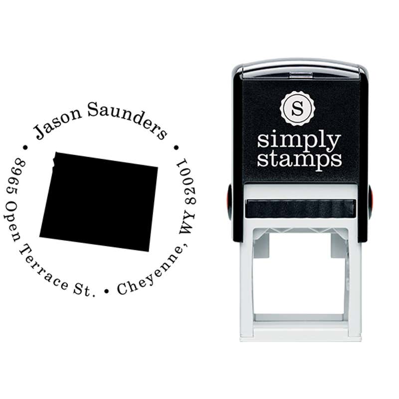 Wyoming Round Address Stamp Body and Design