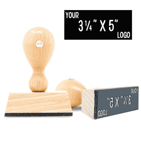 Custom Extra Large Rectangle Logo Hand Stamp