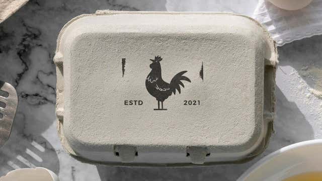 Decorating Egg Cartons with Stamps