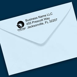 Address stamp on envelope