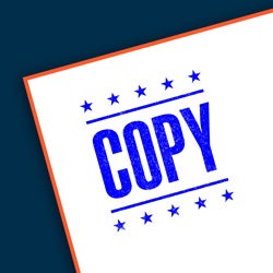 Office stamp on folder